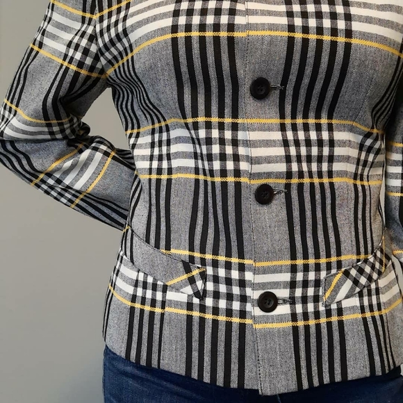 Vintage plaid tailored button up coat - Picture 2 of 4